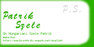 patrik szele business card